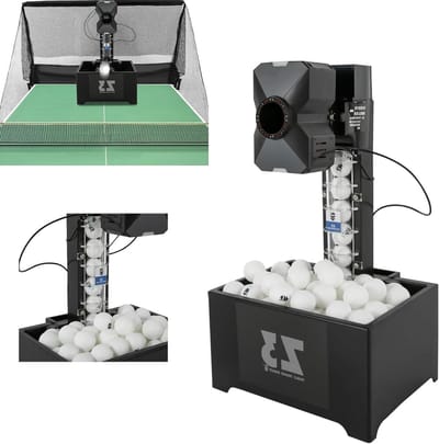 Tafeltennis Balmachine - Pingpong Robot - Training Oefeningen - Meerdere Serveermodi - 100 Ballen Capaciteit - Zwart