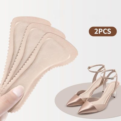 Semelles intérieures de sandales auto-adhésives, 2 pièces, antidérapantes, absorbant la sueur, chaussures à talons hauts, autocollants antidérapants, tampons à sept points, fond souple 37-38 beige