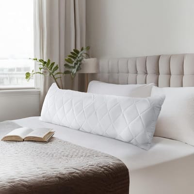 QIN® Kniekussen - Kniekussen Voor In Bed - Kniekussen Voor In Bed Zijslapers - Wit - 145cm x 40cm x 12cm