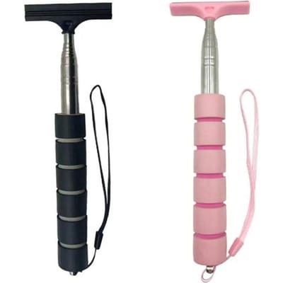 Essuie-glace de rétroviseur de voiture, raclette télescopique portable pour vitres de voiture, brosse de nettoyage pour rétroviseur de voiture, nettoyeur de brouillard de verre à long manche