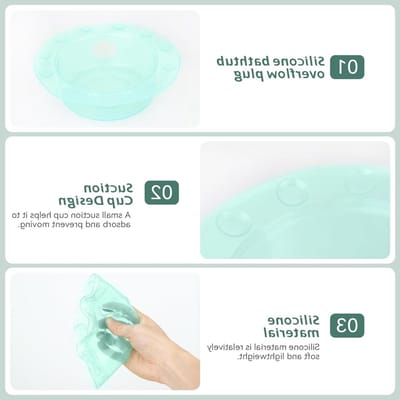 Diepe Badafvoer Deksel voor Comfortabele Douche, Waterdichte Oplossing voor Badkuipen en Douchebakken (Transparant Groen)