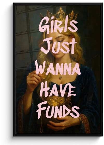 Poster in lijst - Fotolijst 80x120 cm - Posters - Kroon - Vrouw - Jurk - Opvallend - Posterlijst zwart - Decoratie - Wanddecoratie woonkamer - Muurdecoratie slaapkamer