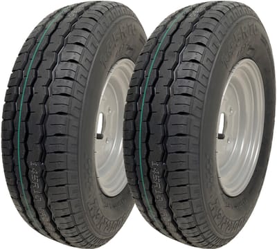145R10 Aanhangwagenbanden & velgen 4x100 mm PCD 84/82N Draagvermogen 500 kg (set van 2)
