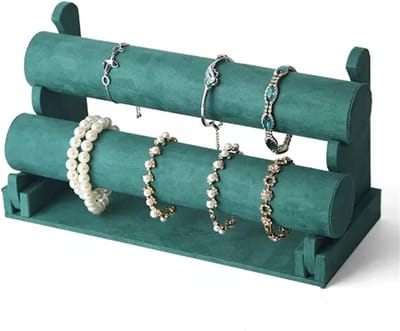 Sieraden Display - Armband Houder - Sieraden Organiseren - Twee Lagen - Grote Basis - Groen