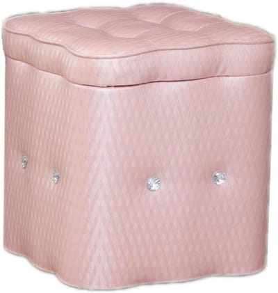 Opbergkruk - Voetenbank Poef - Extra Zitmogelijkheid - Ruime Opbergruimte - 40x40x40cm - Roze