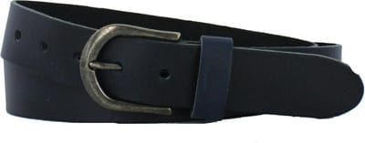 Leren Heren/Dames Riem | 3,5cm breed | Riemmaat: 85cm (totale lengte: 100cm) | 100% echt leer | Nikkelvrije gesp | Kleur: navy