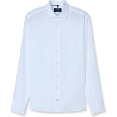 OLYMP Signature Casual Overhemd, Tailored Fit, Kent, Wit