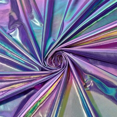 59" x 1 Yard Metallic Foil Stretch Stof, Paars Hologram Spandex voor DIY Kleding, Decor en Creatieve Projecten