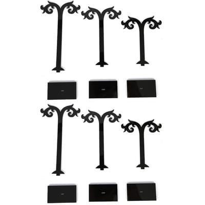 2 Sets DIY Montage Acryl Oorbellen Sieraden Display Standaard Organizer Opbergrek black