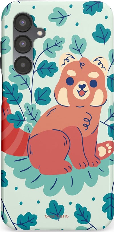 Casetastic Hoesje Geschikt voor Samsung A16 - Stijlvolle Beschermende Duo-layer Case - Rode panda tuin