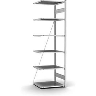 Insteekstelling Orion Plus - aanbouwsectie- L 750 x D 600 x H 2500 mm - 6 legborden - draagvermogen per legbord 125 kg - verzinkt