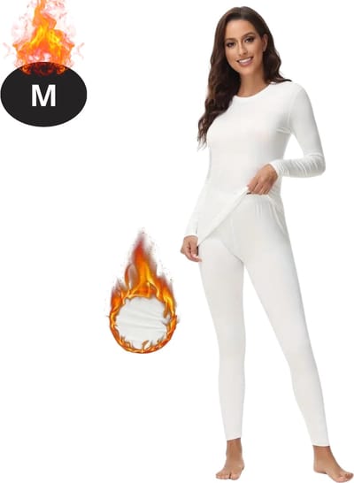 Bovista Thermokleding Dames - Thermobroek - Thermoset - Thermolegging - Winter - Thermoshirt - Ivoorwit - M
