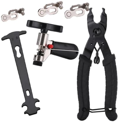 GELLDG 9in 1 Fiets Ketting Toolset - Fiets Ketting Breker - Checker - Pons TangGereedschap voor kettingreparatie - Kettingtang - Snelkoppelingen - Geschikt voor het verwijderen van fiets- en motorkettingen - 4 paar