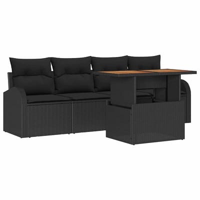 vidaXL - Tuinbank - Set - 5 - st - Zwart