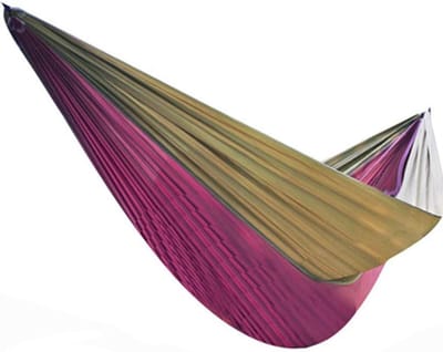 Hangmat Outdoor - Kampeerhangmat Vrijetijd - Ontspannen Buiten - Licht Ademend Doek - 260x140cm Dubbel - Paars