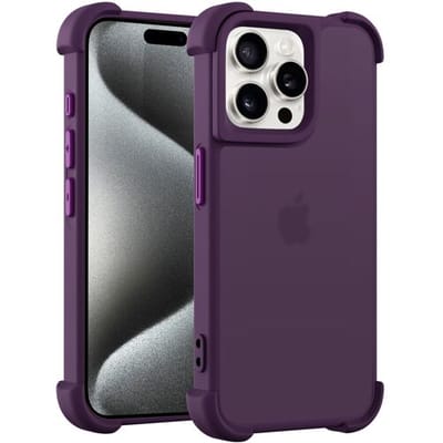 Coverzs matte Shock case geschikt voor iPhone 16 Pro Max (paars) - shockbestendig, premium bescherming, duurzaam