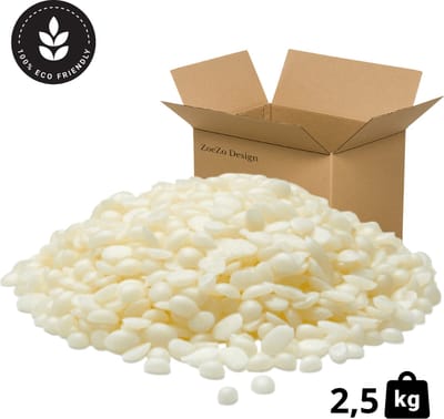 ZoeZo Bijenwas korrels 2,5 kg - Kaarsen maken - Bijenwas wraps maken - Lippenbalsem maken - Wit