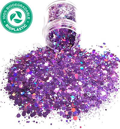 GlittersXL - Chunky Glitters (Iris Paars) [Volume 8g - Festival Jewels Glitter Outfit Lichaam en Gezicht - Make-up Diamond Dots Face Body - Diamantjes Strass Steentjes - Kinderen Volwassenen Dames Makeup Tattoo]