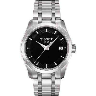 Tissot Kutu Series Quartz Uurwerk Eenvoudig Retro 100m Waterdicht Horloge 32mm Zwarte Wijzerplaat Roestvrijstalen Kast Roestvrijstalen Armband T035.210.11.051.00 Black Dial black