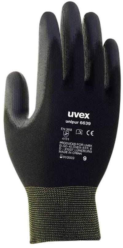 uvex unilite / unipur 6024809 Montagehandschoen Polyamide, Polyurethaan Maat (handschoen): 9 EN 388 1 paar