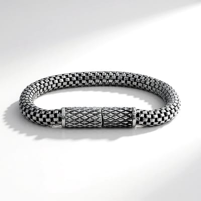 Cavill - Gevlochten Zilveren Armband - 925 Sterling Zilver - Nan Collectie - Elegante Unisex Armband met Veilige Sluiting - 18,4 cm