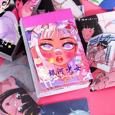 Manga & Anime Stickers – 50 stickers – Kleurrijke Illustraties – Bullet Journal, Planner & Scrapbook – Decoratieve Stickers – Cadeau onder €5
