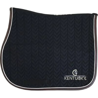 Kentucky Horsewear - Zadeldoek - Leder Fishbone Zadeldekje - Jumping - Zwart