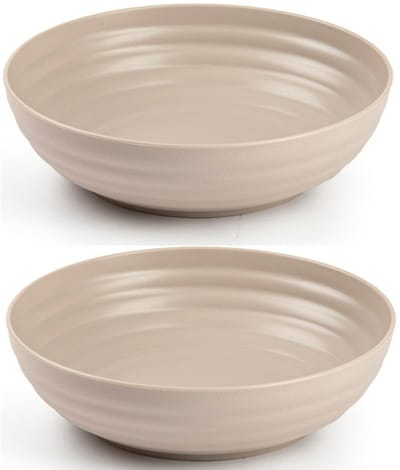 Plasticforte Kommetjes/schaaltjes - 8x - dessert/ontbijt - kunststof - D22 x 5.5 cm - taupe