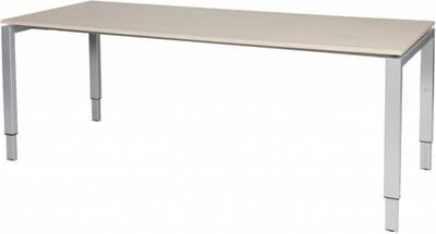 Verstelbaar Bureau - Domino 200x80 Eiken - alu frame