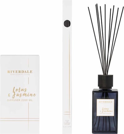 Riverdale - Geurstokjes - DeLuxe lijn - Lotus & Jasmine - 2200ml - Grote fles.