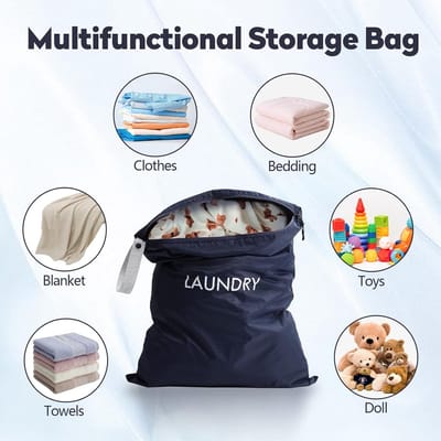 Waszakken Set - Waterdicht Nylon - Opvouwbaar en Ruimtebesparend - Met Ritssluiting - Voor Reizen en Vakantie