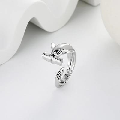 Stijlvolle Gouden Zilveren Dier Ring Zeehaai Verstelbaar Open Viking Ring Voor Vrouwen Mannen Oceaan Liefhebber Vinger Sieraden Joias resizable white