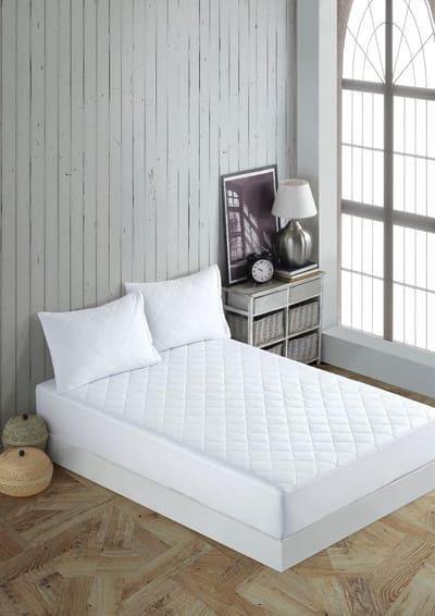 SnelShoppen - Matrasbeschermer Katoen Hypoallergeen met Elastische Band - Ademend en Comfortabel - Wit - 160x190/200+(35-40)