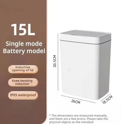 15L Slimme Prullenbak Automatische Contactloze Slimme Sensor Detectie Prullenbak Waterdichte Badkamer Keuken Slaapkamer Prullenbak Battery version