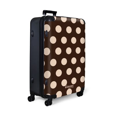 NoBoringSuitcases.com® - Koffer groot - Reiskoffer lichtgewicht - Stippen patroon in verschillende tinten bruin - Rolkoffer met 4 wielen - Grote trolley XL - 98 liter bagage