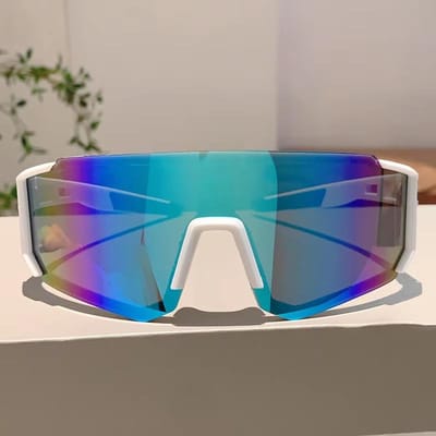 Buiten Sport Bril Zonnebril Populair Punk Skiën Winddicht Vizier Dames Voor Mannen Luxe Designer Vintage Zonnebril blue