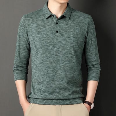 Heren Bottoming Shirt, Dunne Lange Mouwen T-shirt, Heren Binnenste Kraag Top, POLO Shirt, Heren T-shirt XXXXL