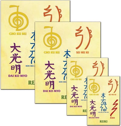 Reiki Symbolen Poster Set voor Meditatie en Spirituele Healing - Set van 5 Ongeprinte Kunstwerken