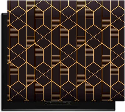 KitchenArt - Golden Prism – Inductie Beschermer - 65x52 cm - Kookplaat Beschermer - Luxe Afdekplaat Inductieplaat - Anti-slip & Oprolbaar - Beschermmat Inductiekookplaat