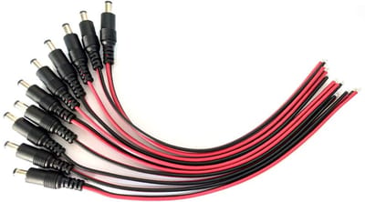 Dailygoods - 10pcs DC Power Kabel - Male Pigtail - 5.5 x 2.1mm - CCTV Kabel - Voedingsadapter - Geschikt voor beveiligingscamera's