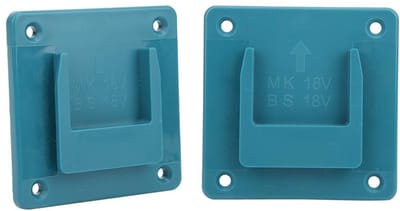 Dailygoods - Spartaanse Mount - Gereedschapshouder - Muurbeugel - Cyaan - Toolhouder - Bevestigingsapparaten voor 18V - Geschikt voor Boormachine - 2...