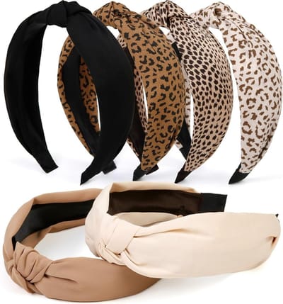 Trendy Haarbanden voor Vrouwen en Meisjes, 6 Stuks Fashion Knotted Haaraccessoires, Non-Slip en Stijlvol voor Elke Gelegenheid