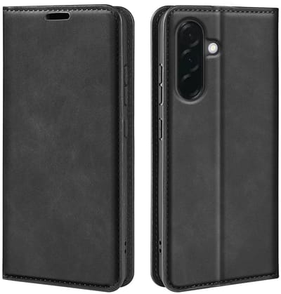 MobyDefend Hoesje - Geschikt voor Samsung Galaxy A37 - Luxe Wallet Bookcase (Magnetische Sluiting) - Zwart