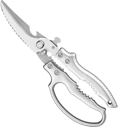 Keukenschaar Voedsel - Snijgereedschap RVS - Bereiden van maaltijden - Ergonomisch handvat veermechanisme - 237 cm lengte - Zilverkleurig
