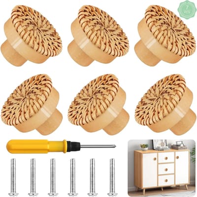 JGS ® Unieke Boho Rattan Meubelknoppen Voor Een Rustieke Uitstraling in Huis