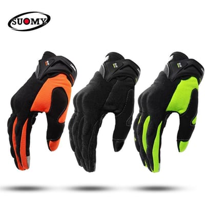 Gants de moto tout-terrain anti-chute, antidérapants et respirants, à doigts complets, pour la course et la moto. S rose