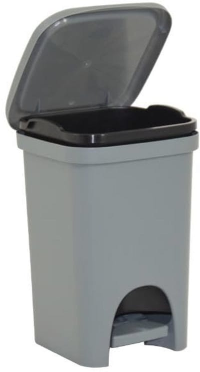 Vuilnisemmer met pedaalemmer 6 liter grijs
