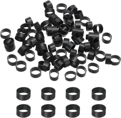 Siliconen Rubber Bands - 80 Stuks Platte Elastische Kabelbinders voor Kantoor en Thuisgebruik, Zwart, 0.4 Inch