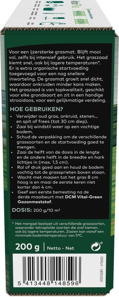 DCM GRASZAAD PLUS SPEEL & SPORT 0,2KG 10M²