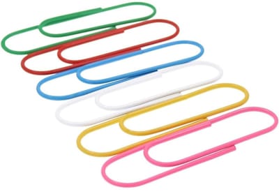 Extra grote paperclips - Verpakking van 10 stuks - Verkrijgbaar in meerdere kleuren - Veelzijdig te gebruiken - Geschikt voor kantoren en scholen - Kleurcodering voor het langdurig bewaren van documenten